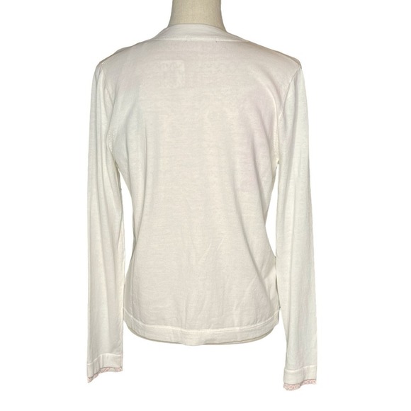 NWT Purotatto Ivory Cardigan Lightweight Sweater Maglia Con Stampa Large Italy - Picture 3 of 16
